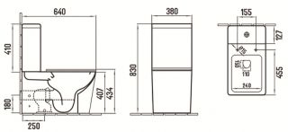 Унитаз CeramaLux 2170AXMC с бачком и сиденьем Микролифт